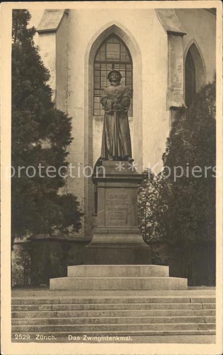 12012530 Zuerich Monument du Zwingli Statue Zuerich