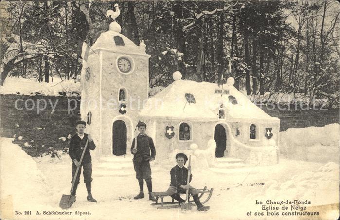 12005873 La Chaux-de-Fonds Eglise de Neige et ses trois constructeurs La Chaux-d