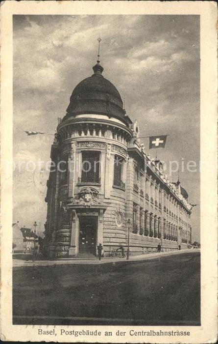 12008690 Bâtiment de la poste de Bâle BS sur la Centralbahnstrasse Drapeau de Bâle BS