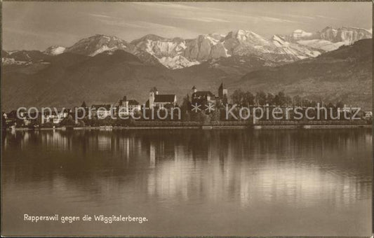 12015884 Rapperswil SG Vue du lac de Zurich vers le Waeggitalerberge Rap