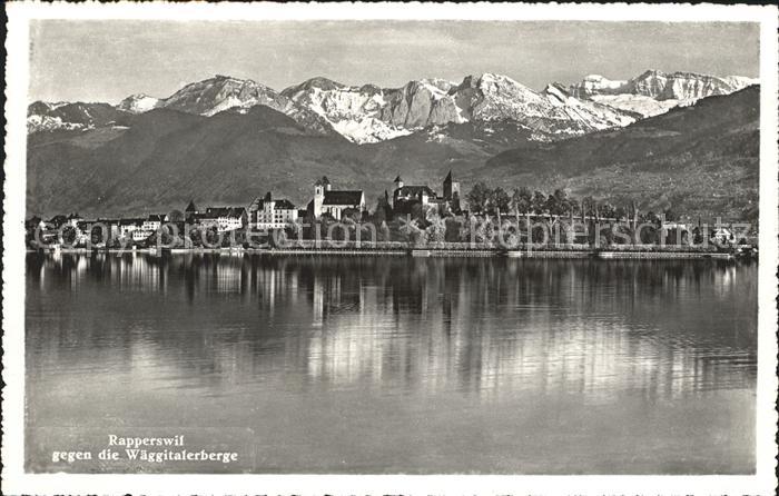 12016383 Rapperswil SG Vue sur le lac de Zurich depuis la vieille ville de Burg Waeggitalerberge