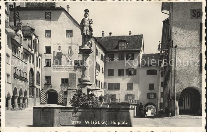 12024922 Wil SG Hofplatz Brunnen Skulptur Bromsilber Wil SG