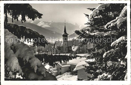 12029250 Davos GR Église et Tinzenhorn Davos Platz