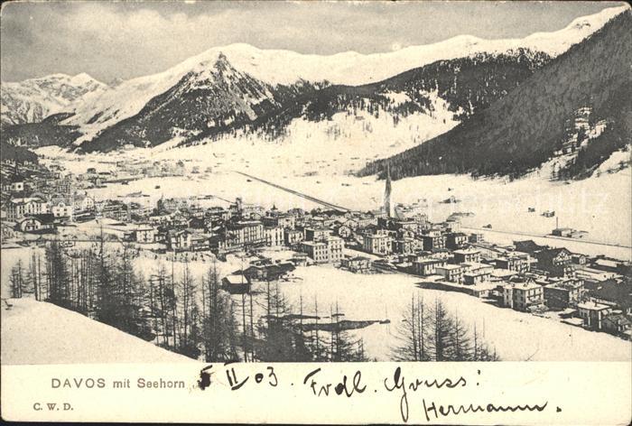 12029555 Davos GR avec Seehorn Davos Platz