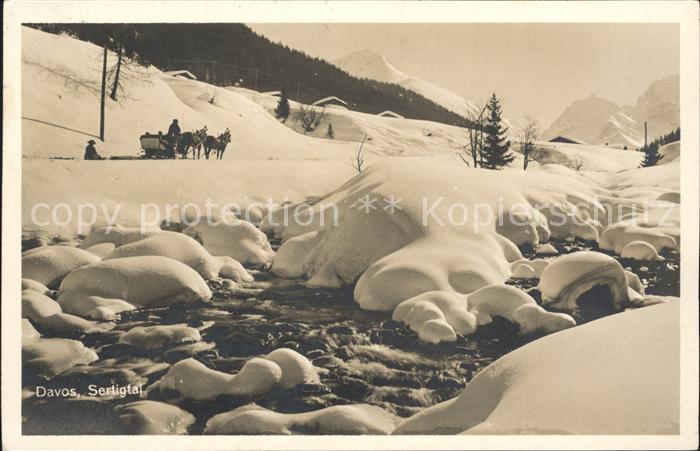 12031286 Davos GR Sertigtal Traîneau tiré par des chevaux Davos Platz