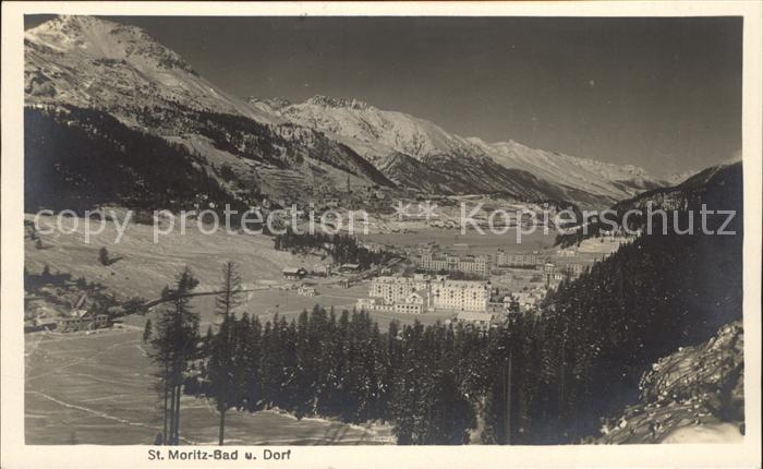 12032993 St Moritz Bad GR mit Dorf See St Moritz