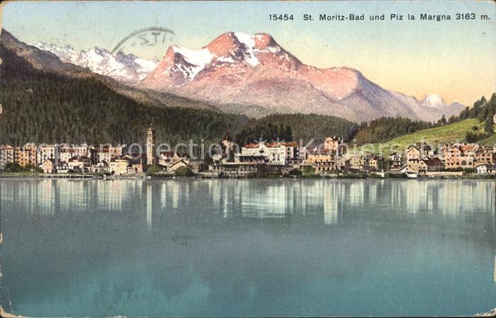 12032996 St Moritz Bad GR mit See und Piz la Margna St Moritz