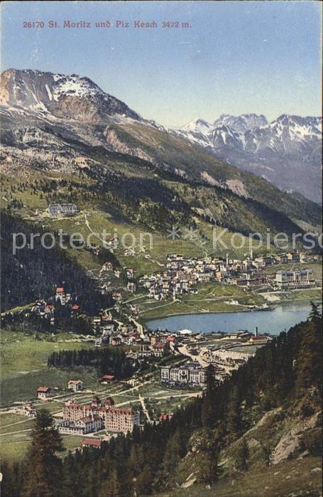 12033086 St Moritz GR mit Piz Kesch St. Moritz