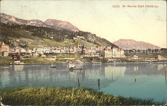 12033102 St Moritz Village GR avec Lac de St Moritz