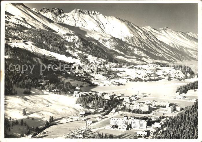 12033155 St Moritz Bad GR et village avec Piz-Kesch St Moritz