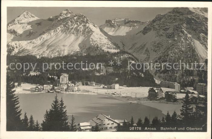 12033179 Gare d'Arosa GR avec Obersee Arosa