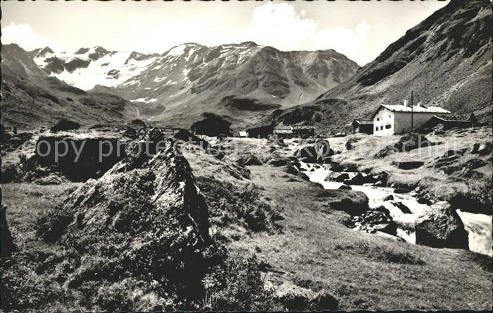 12036725 Davos GR Gasthaus Duerrboden dans le Dischmatal avec le glacier Scaletta Davos