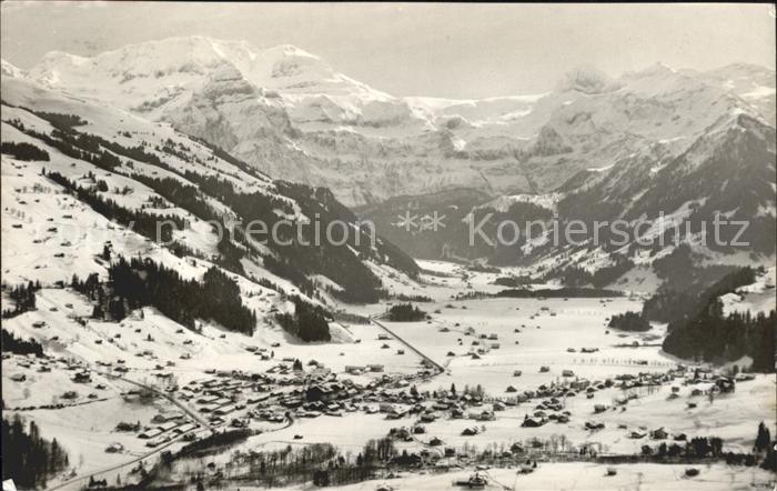 12037402 Lenk Simmental mit Wildstrubel Fliegeraufnahme Lenk im Simmental