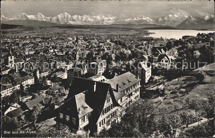 12031462 Bienne Paysage urbain avec panorama alpin Bienne