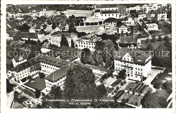 12031512 Wil SG Frauenkloster Toechterinstitut St Katharina Fliegeraufnahme Wil