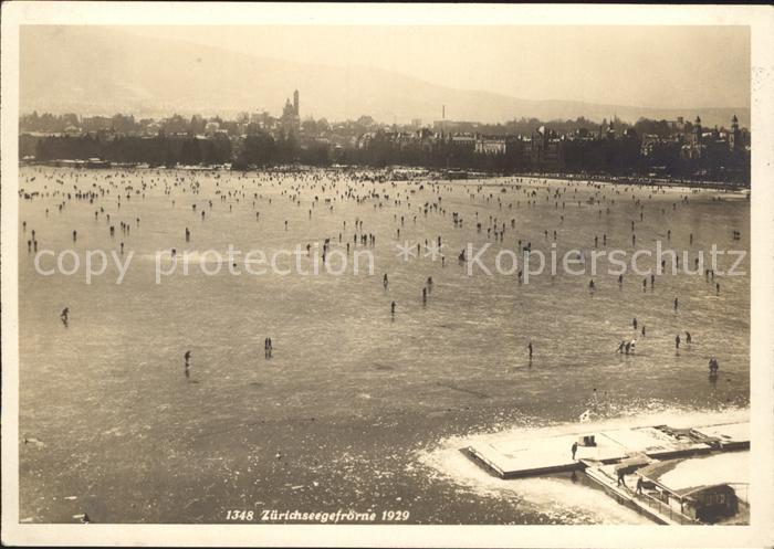 12031749 Zuerich Zuerichseegfroerni 1929 Lac gelé Zuerich Zuerich