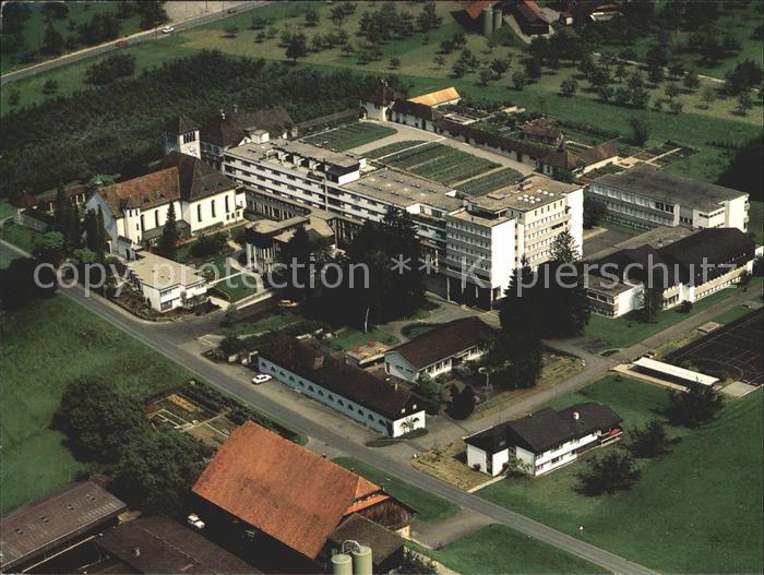 12031789 Cham ZG Kloster und Seminar Heiligkreuz Fliegeraufnahme Cham ZG