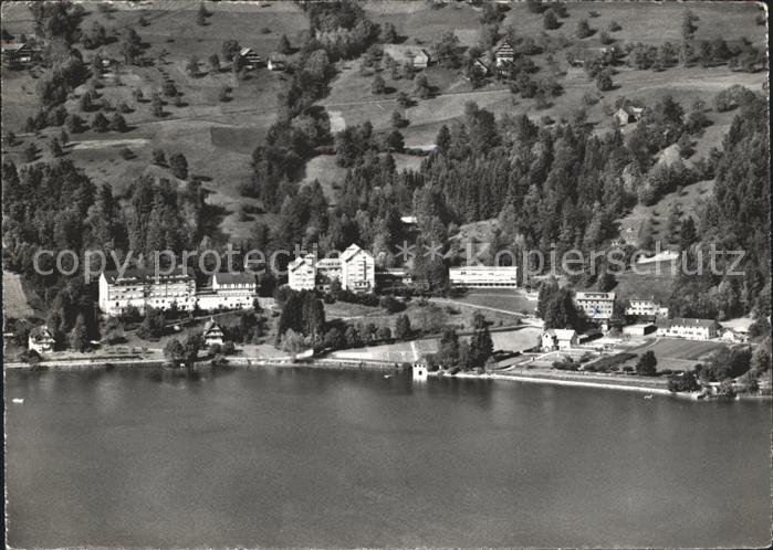 12031798 Oberaegeri Laendli Hotel aegerisee Fliegeraufnahme Oberaegeri