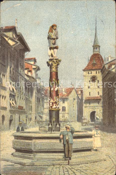 12048529 Bern BE Jeu à la fontaine du joueur de cornemuse Berne