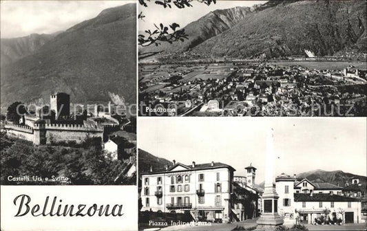 12045965 Bellinzona Castelli Uri e Svitto Panorama Piazza Indipendenza Bellinzo