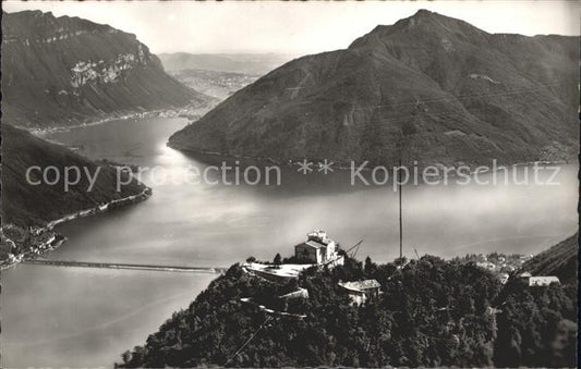 12047519 Lugano TI Monte San Salvatore Lago di Lugano Luganersee Fliegeraufnahme