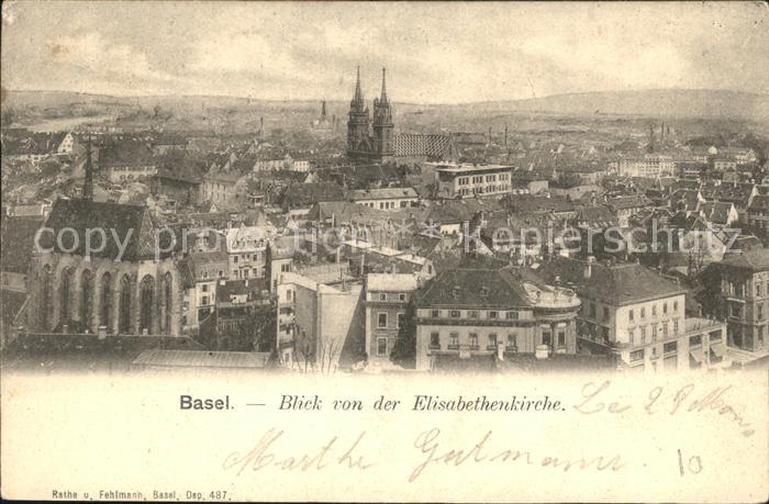 12042392 Basel BS Blick von der Elisabethenkirche Muenster Basel BS