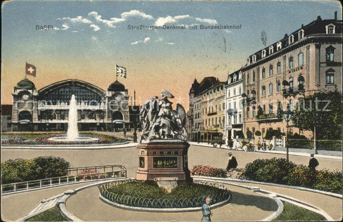 12042399 Bâle BS Strasbourg Monument Gare Fédérale Fontaene Bâle BS