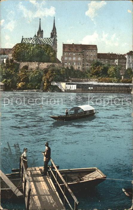 12042401 Bâle BS Münster avec ferry Palatinat et Rhin Bâle BS