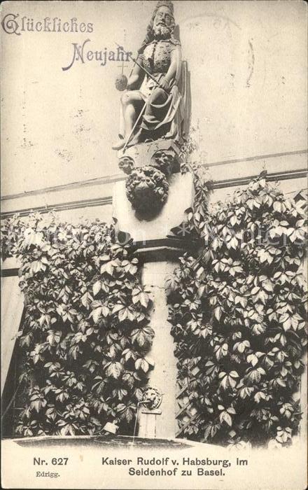 12042436 Bâle BS L'empereur Rodolphe de Habsbourg dans la statue du Seidenhof Bâle BS