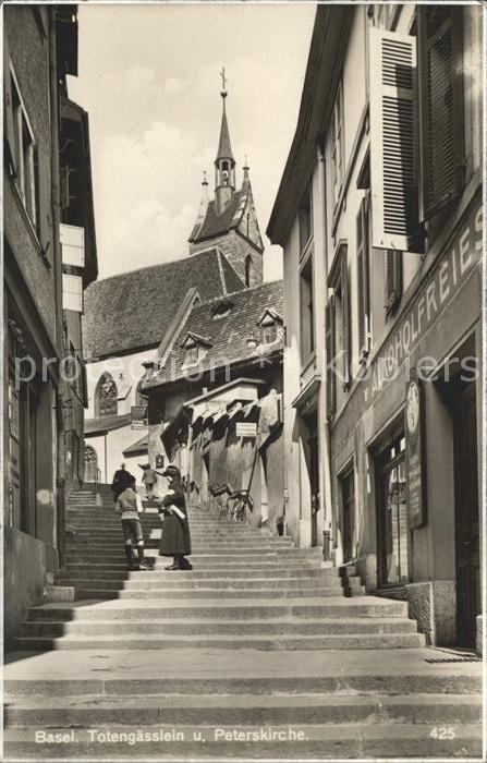 12043450 Basel BS Totengaesslein Escalier Peterskirche Basel BS