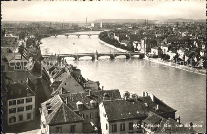 12043454 Bâle BS Trois ponts sur le Rhin Bâle BS