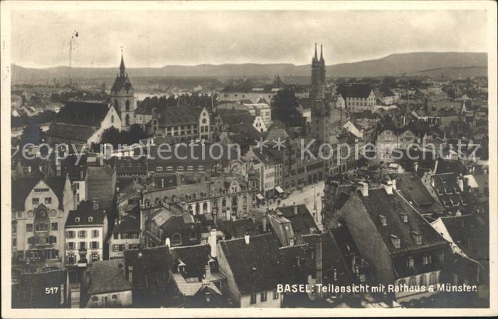 12043472 Basel BS Teilansicht mit Rathaus und Muenster Basel BS