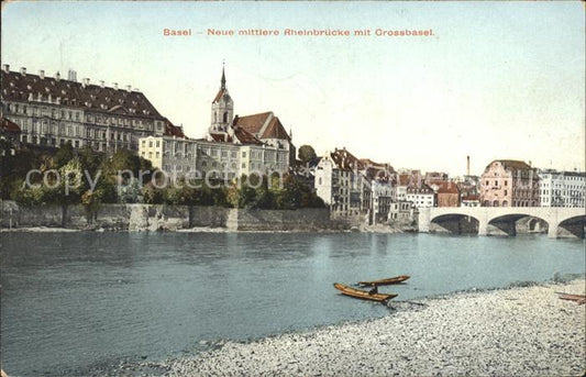 12043494 Basel BS Neue mittlere Rheinbruecke mit Grossbasel Basel BS