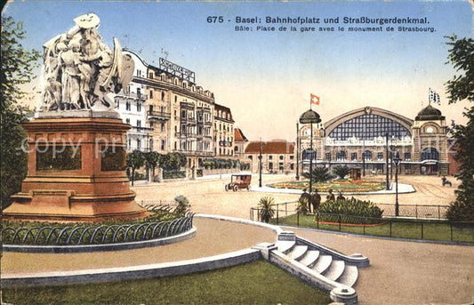 12043507 Basel BS Bahnhofplatz Strassburger Denkmal Monument Basel BS