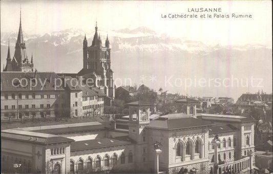 12050563 Lausanne VD Cathedrale et Palais Rumine Lausanne