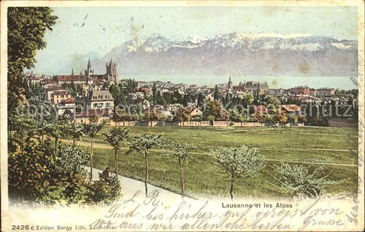 12050615 Lausanne VD mit See und Alpen Lausanne