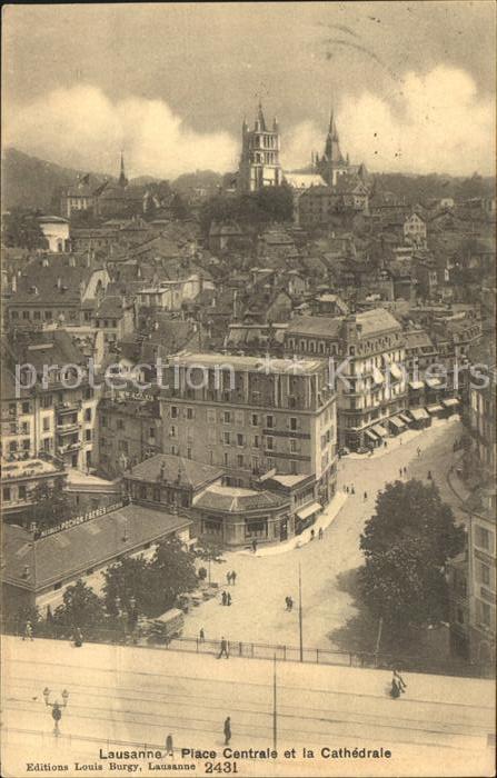 12050622 Lausanne VD Place Centrale et Cathedrale Lausanne