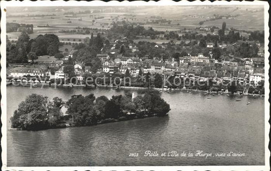 12054389 Rolle Vaud et Ile de la Harpe Fliegeraufnahme Rolle