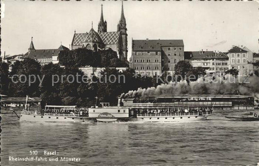 12055387 Basel BS Rheinschiff-Fahrt und Muenster Basel BS