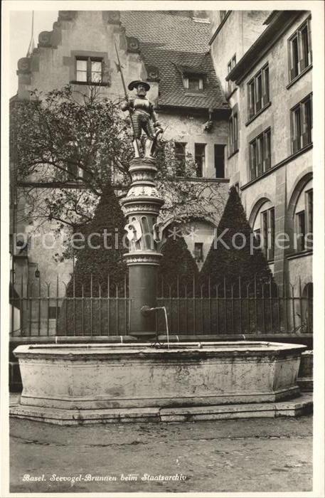 12055389 Basel BS Seevogel Brunnen beim Stadtarchiv Basel BS