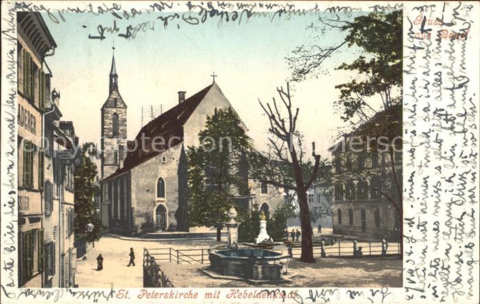 12055418 Basel BS Église Saint-Pierre avec monument à levier Basel BS