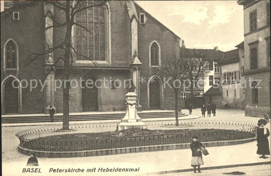 12055436 Basel BS Peterskirche avec monument à levier Basel BS