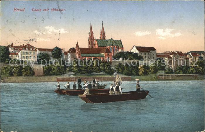 12055459 Basel BS Rhein Muenster Boote Basel BS