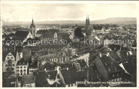 12055461 Basel BS mit Rathaus und Muenster Basel BS