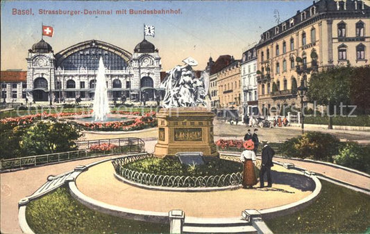 12055478 Basel BS Strassburger Denkmal mit Bundesbahnhof Basel BS