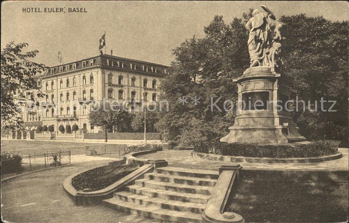 12057092 Basel BS Hôtel Euler avec monument Basel BS