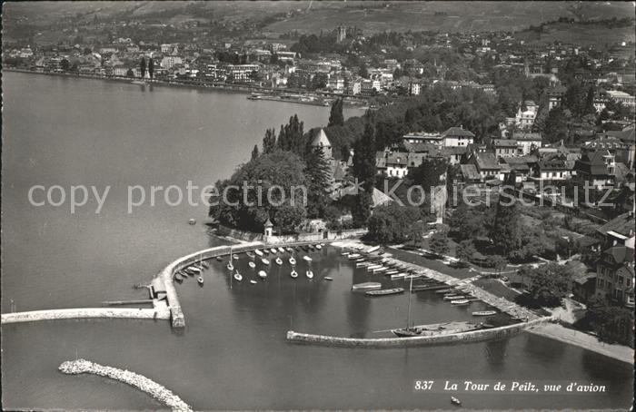 12057167 La Tour-de-Peilz Fliegeraufnahme Hafen La Tour-de-Peilz