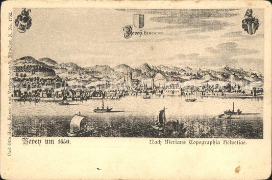 12057545 Vevey VD Gravure d'après Merian Vevey VD