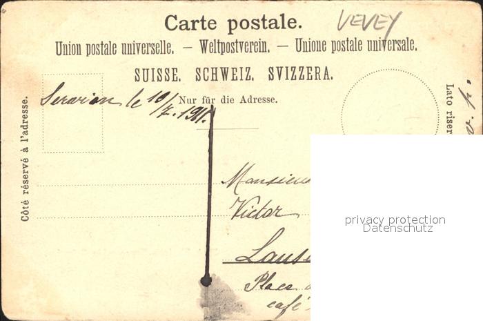 12057545 Vevey VD Gravure d'après Merian Vevey VD