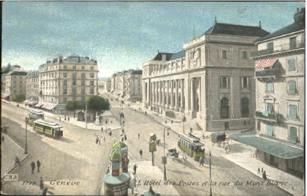 10575449 Genf GE Genf Hotel Post ungelaufen ca. 1910